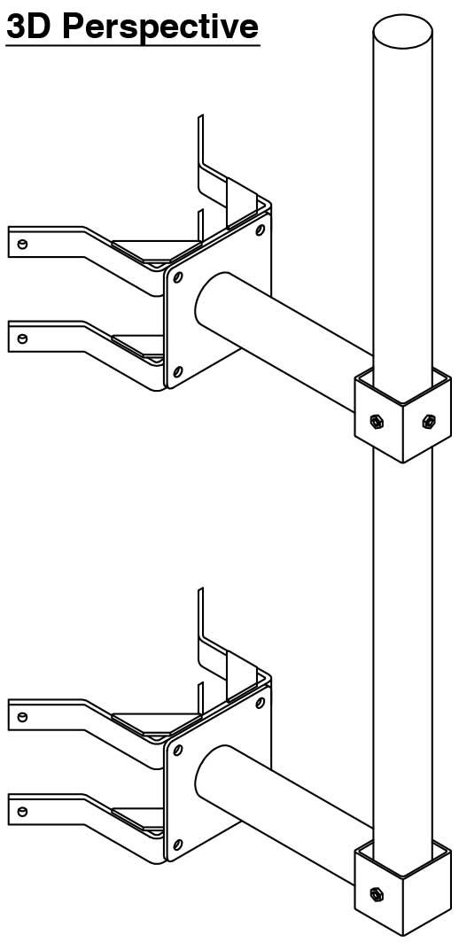 WEC Tubular Corner Mounted CCTV Pole - CP