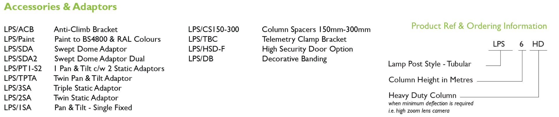 Lamp Post CCTV Accessories & Adaptors